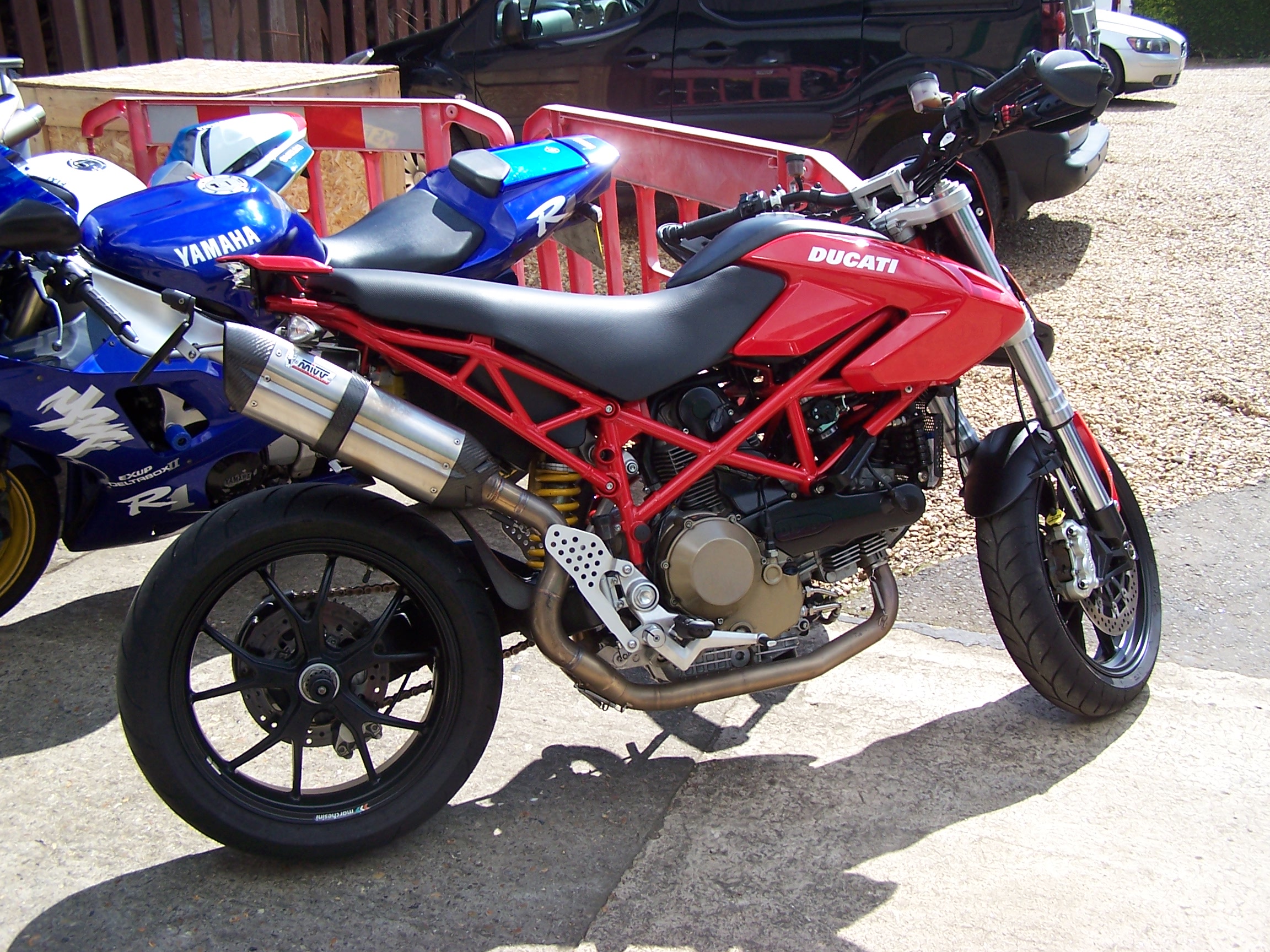 DUCATI HYPERMOTARD 1100 WITH MIVV EXHAUST AND OPEN POD FILTERS